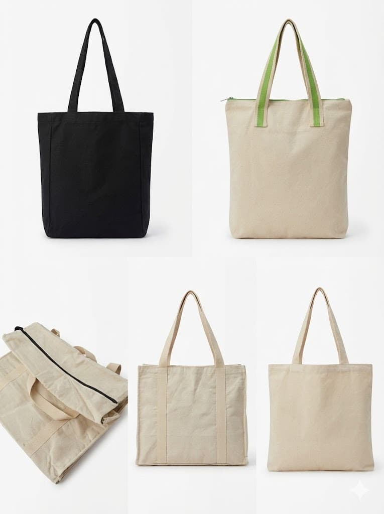 Classic Black Canvas Tote